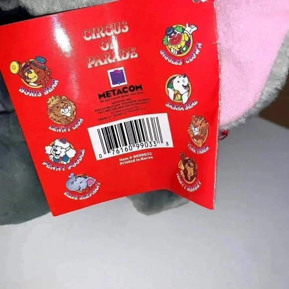 Vintage Circus Pals On Parade "Ellie Elephant" Plush only NO SOUND 1994 Metacom - Picture 8 of 8